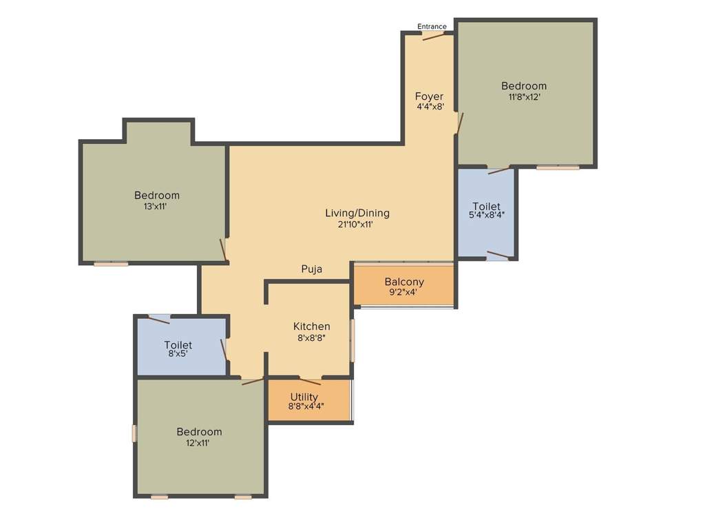 Appaswamy Trellis South Phase (3BHK+2T (1,495 sq ft) + Pooja Room 1495 sq ft)