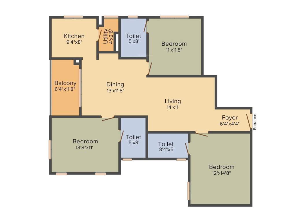 Appaswamy Trellis South Phase (3BHK+3T (1,611 sq ft) + Pooja Room 1611 sq ft)