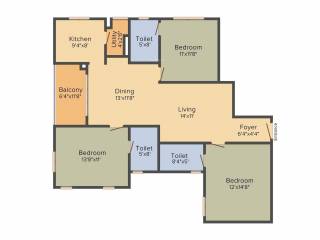 Appaswamy Trellis South Phase (3BHK+3T (1,611 sq ft) + Pooja Room 1611 sq ft) Appaswamy Trellis South Phase (3BHK+3T (1,611 sq ft) + Pooja Room 1611 sq ft)