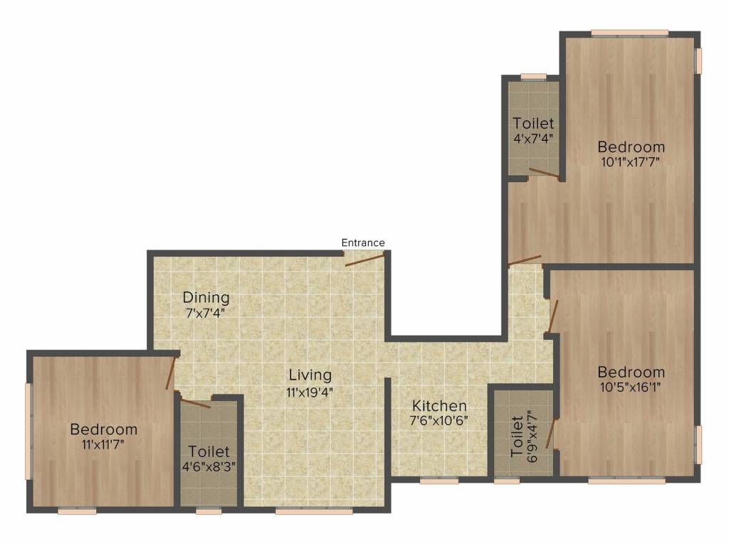 Niraj Kakad Imperial (3BHK+3T (1,052.50 sq ft) 1052.5 sq ft)