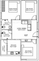 Crescent Crescent Heights (3BHK+2T (1,250 sq ft) 1250 sq ft)