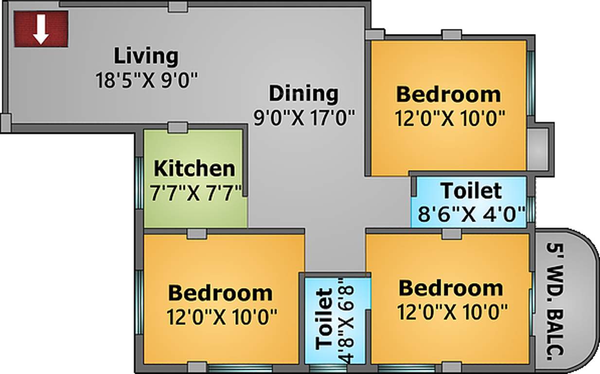 Rishi Enclave (3BHK+3T (1,242 sq ft) 1242 sq ft)