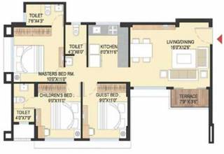 Samraat Symphony Project 02 (3BHK+3T (705.04 sq ft) 705.04 sq ft)