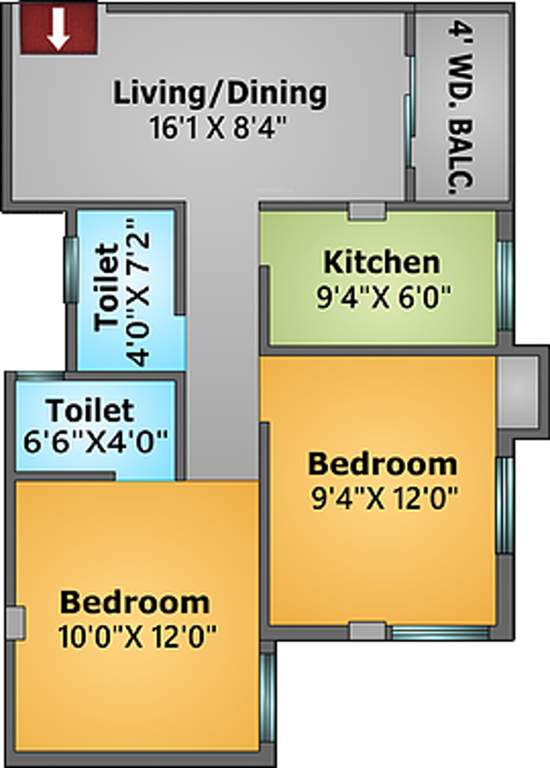 Rishi Enclave (2BHK+2T (783 sq ft) 783 sq ft)