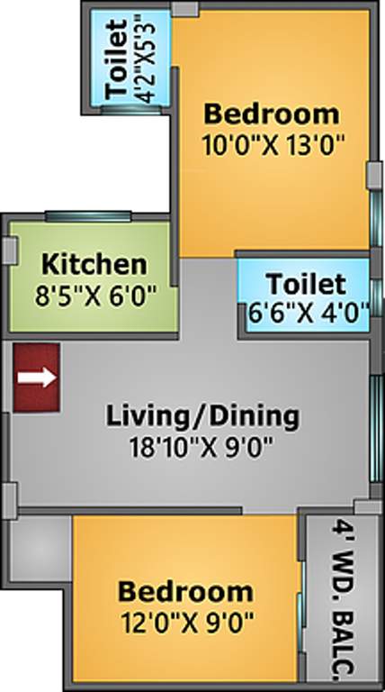 Rishi Enclave (2BHK+2T (800 sq ft) 800 sq ft)