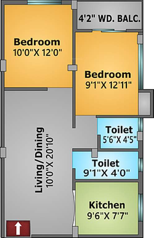 Rishi Enclave (2BHK+2T (874 sq ft) 874 sq ft)