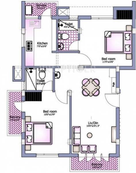 Pushkar Anusha (2BHK+2T (1,000 sq ft) 1000 sq ft)