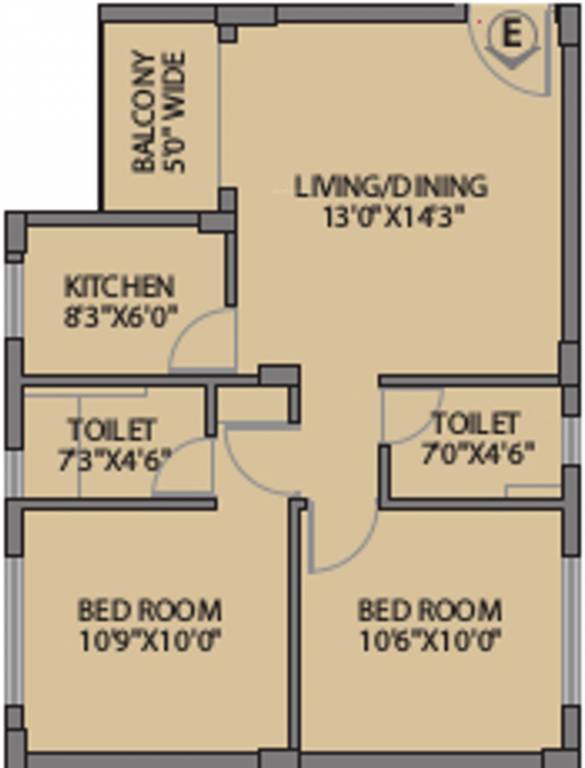 Bagaria Pravesh (2BHK+2T (848 sq ft) 848 sq ft)