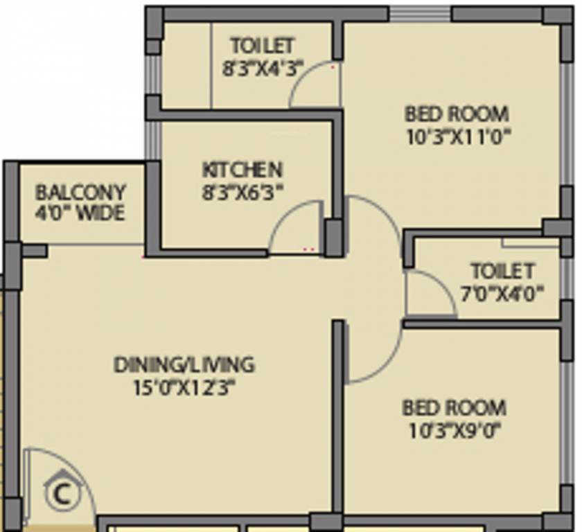 Bagaria Pravesh (2BHK+2T (772 sq ft) 772 sq ft)