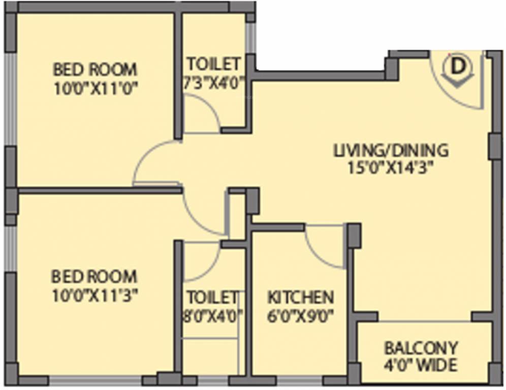 Bagaria Pravesh (2BHK+2T (944 sq ft) 944 sq ft)