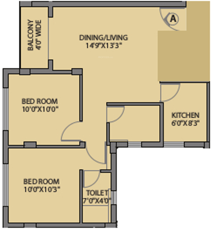 Bagaria Pravesh (2BHK+1T (829 sq ft) 829 sq ft)
