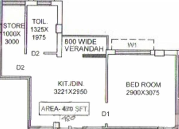 M M Banalata Abasan (1BHK+1T (480 sq ft) 480 sq ft)