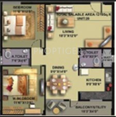 Wise Legend Ornate (2BHK+2T (1,290 sq ft) 1290 sq ft)