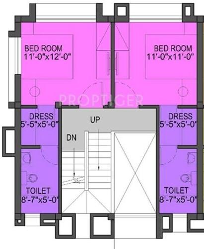 Vibgyor North City (3BHK+3T (1,714 sq ft) 1714 sq ft)