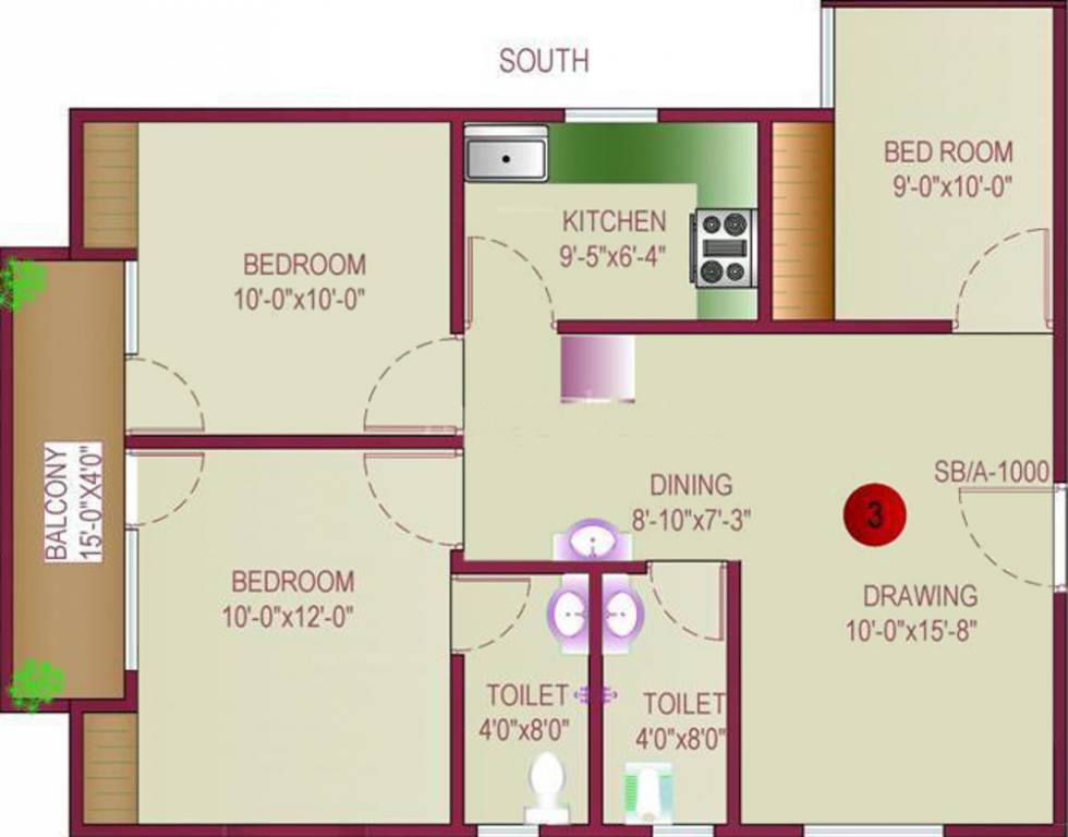 Lakshya Global Apartment Phase II (3BHK+2T (1,000 sq ft) 1000 sq ft)