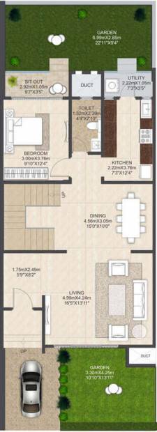 Mahindra Bloomdale Row House 8 37 To 42 (3BHK+3T (1,508.02 sq ft) 1508.02 sq ft)