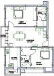 Floor Plan (2BHK+2T) Pushkar Lavanya Floor Plan (2BHK+2T)