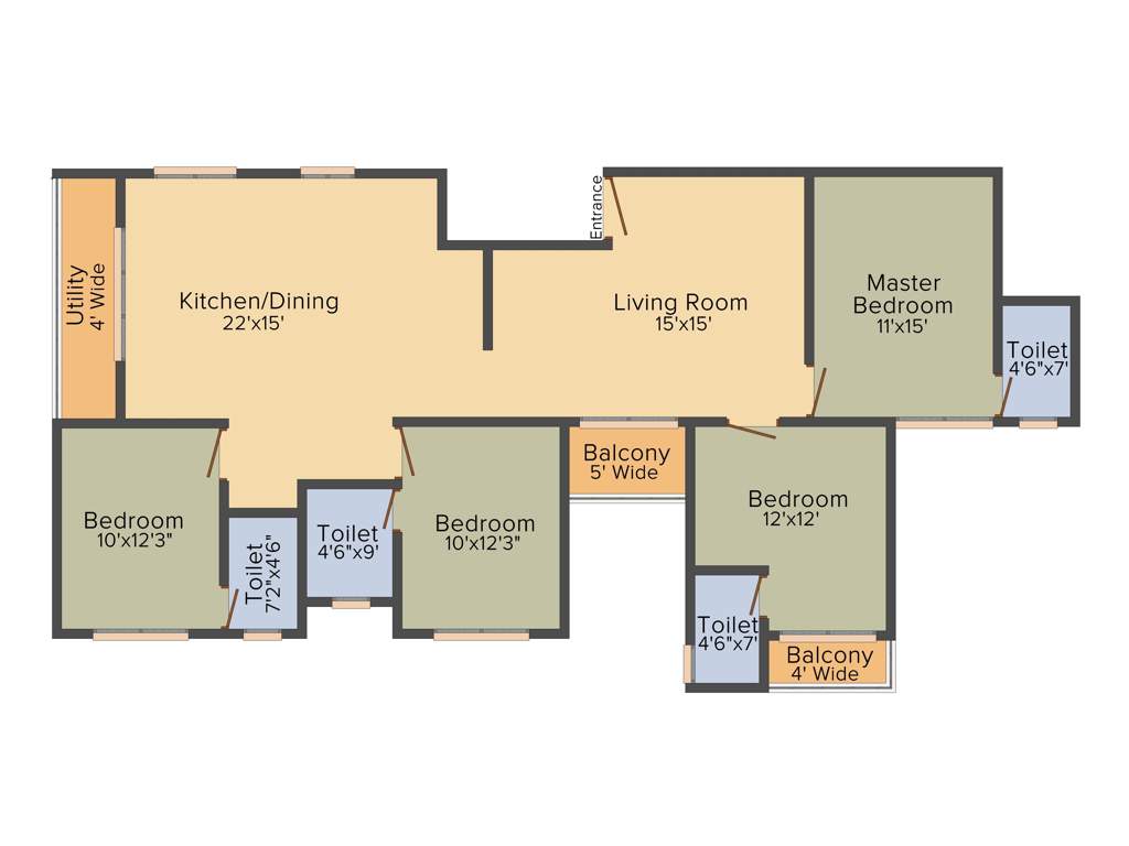 DS Sky Classic (4BHK+4T (2,061 sq ft) 2061 sq ft)