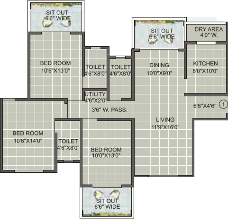 Anmol Nayantara City One Phase 5 (3BHK+3T (987.91 sq ft) 987.91 sq ft)