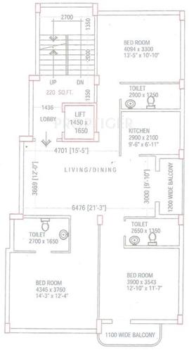 Vibgyor Deodar (3BHK+3T (1,880 sq ft) 1880 sq ft)