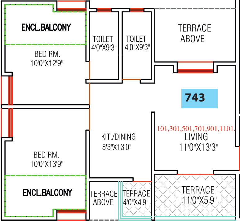 Chordiya Arihant Galaxy B Building (2BHK+2T (743.03 sq ft) 743.03 sq ft) Chordiya Arihant Galaxy B Building (2BHK+2T (743.03 sq ft) 743.03 sq ft)