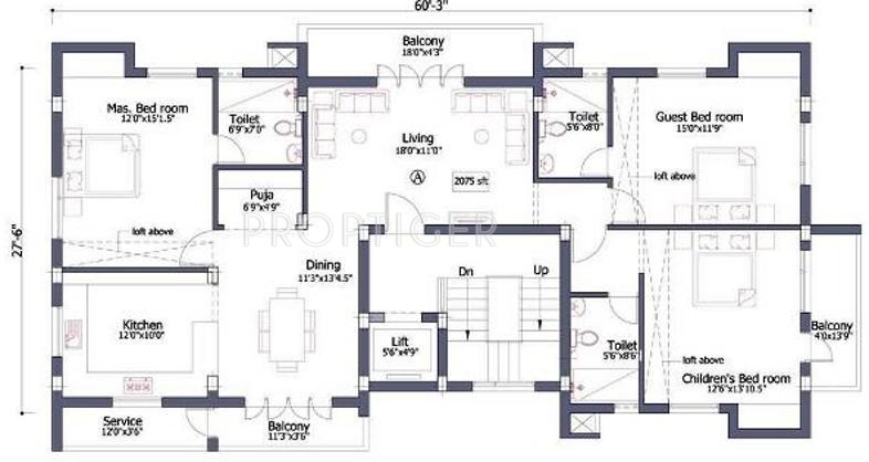 Pushkar Sri Bala (3BHK+3T (2,075 sq ft) 2075 sq ft) Pushkar Sri Bala (3BHK+3T (2,075 sq ft) 2075 sq ft)
