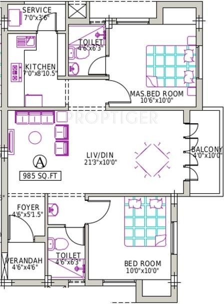 Pushkar Sakunthala (2BHK+2T (985 sq ft) 985 sq ft) Pushkar Sakunthala (2BHK+2T (985 sq ft) 985 sq ft)