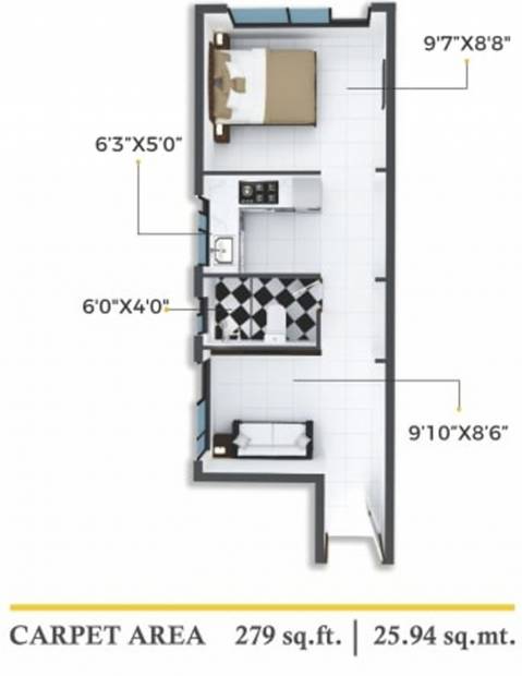 Xrbia Chembur Central Orchid A (1BHK+1T (279.22 sq ft) 279.22 sq ft)