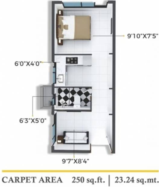 Xrbia Chembur Central Orchid D (1BHK+1T (250.05 sq ft) 250.05 sq ft)