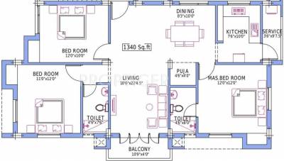 Pushkar Spring Field (3BHK+2T (1,340 sq ft) 1340 sq ft)