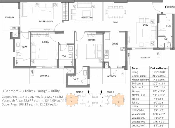 floorPlan of Emaar Palm Premier