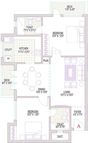 Harmony Manasa (2BHK+2T (1,054 sq ft) 1054 sq ft)