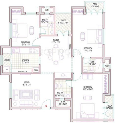 Harmony Mithila (3BHK+3T (1,650 sq ft) 1650 sq ft)