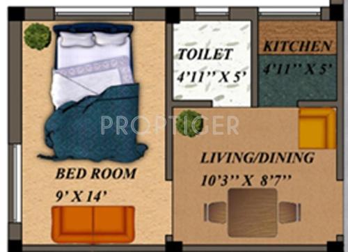 Vibgyor Neer (1BHK+1T (480 sq ft) 480 sq ft)