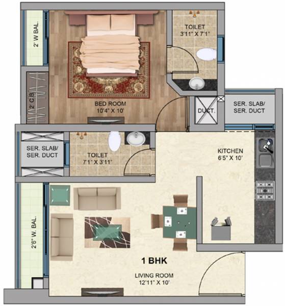 Man One Park Avenue 6 (1BHK+1T (430.99 sq ft) 430.99 sq ft)