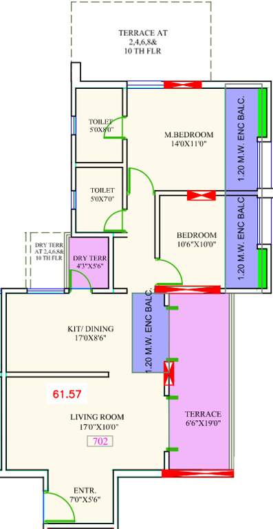 Smile Kaizen (2BHK+2T (662.73 sq ft) 662.73 sq ft)