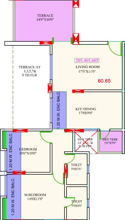 Smile Kaizen (2BHK+2T (652.83 sq ft) 652.83 sq ft)