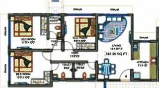 Saaga Shri Sai Vishram CHSL (3BHK+3T (745.20 sq ft) 745.2 sq ft)