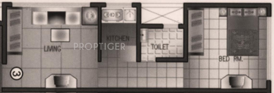 Floor Plan (1BHK+1T) Naminath Naminath Tower Floor Plan (1BHK+1T)
