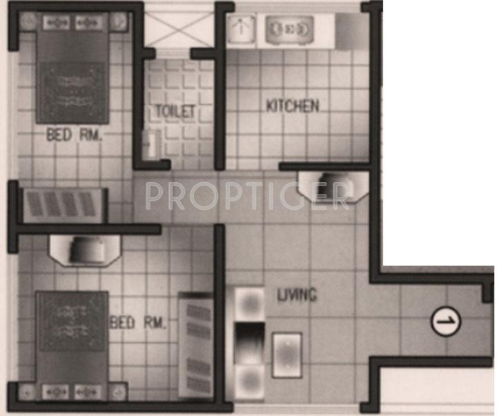 Naminath Naminath Tower Floor Plan (2BHK+2T)