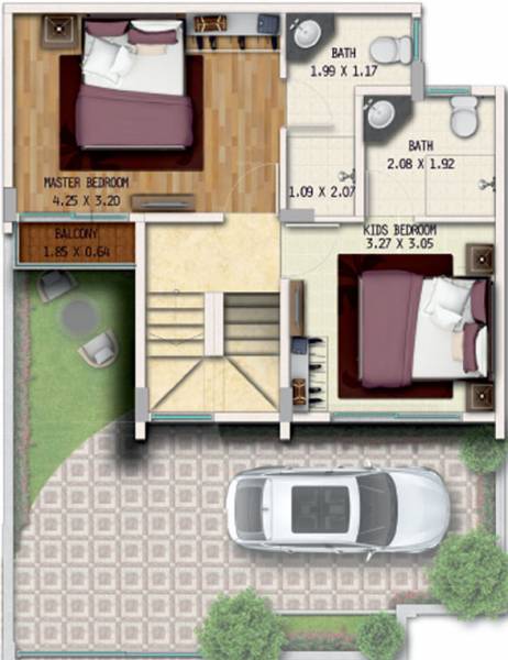 Geras River Of Joy Zone A (2BHK+3T (830.11 sq ft) 830.11 sq ft)