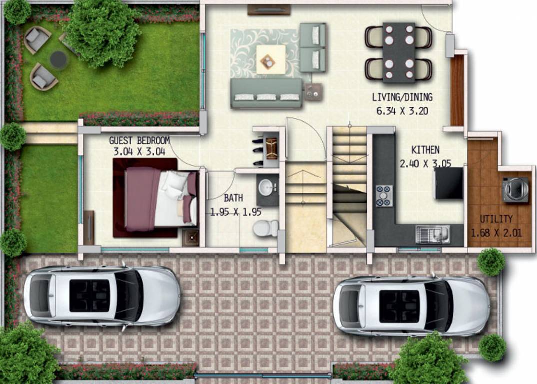 Geras River Of Joy Zone A (3BHK+3T (989.10 sq ft) 989.1 sq ft)