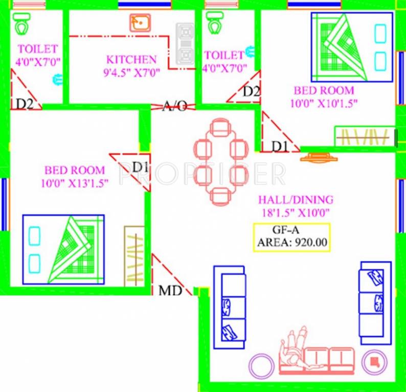 Pro Adav (2BHK+2T (920 sq ft) 920 sq ft) Pro Adav (2BHK+2T (920 sq ft) 920 sq ft)