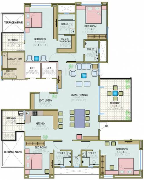 Angal Florenza (4BHK+4T (2,787 sq ft)   Servant Room 2787 sq ft)