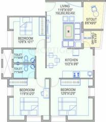 Gokhale Chaitanya (3BHK+2T (1,386 sq ft) 1386 sq ft) Gokhale Chaitanya (3BHK+2T (1,386 sq ft) 1386 sq ft)