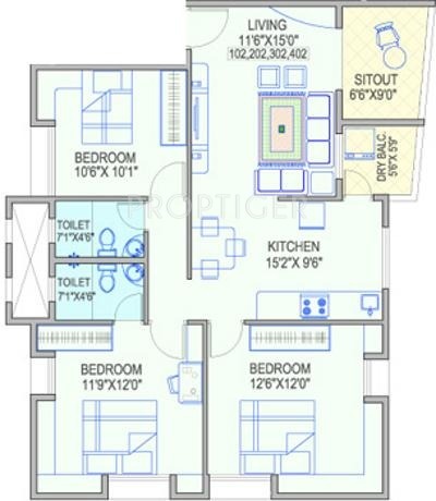 Gokhale Chaitanya (3BHK+2T (1,386 sq ft) 1386 sq ft) Gokhale Chaitanya (3BHK+2T (1,386 sq ft) 1386 sq ft)
