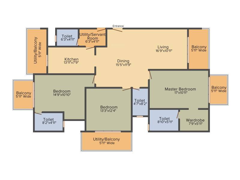 Indiabulls One Indiabulls (3BHK+3T (2,424 sq ft) + Servant Room 2424 sq ft)
