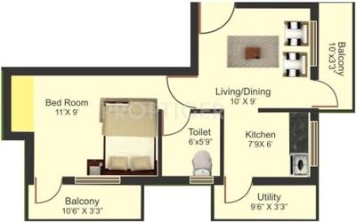 Manju Royal Suite (1BHK+1T (577 sq ft) 577 sq ft)