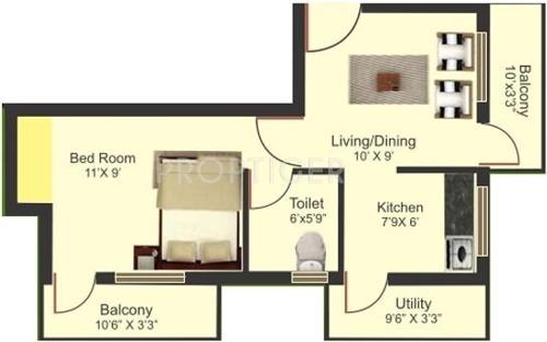 Manju Royal Suite (1BHK+1T (577 sq ft) 577 sq ft)