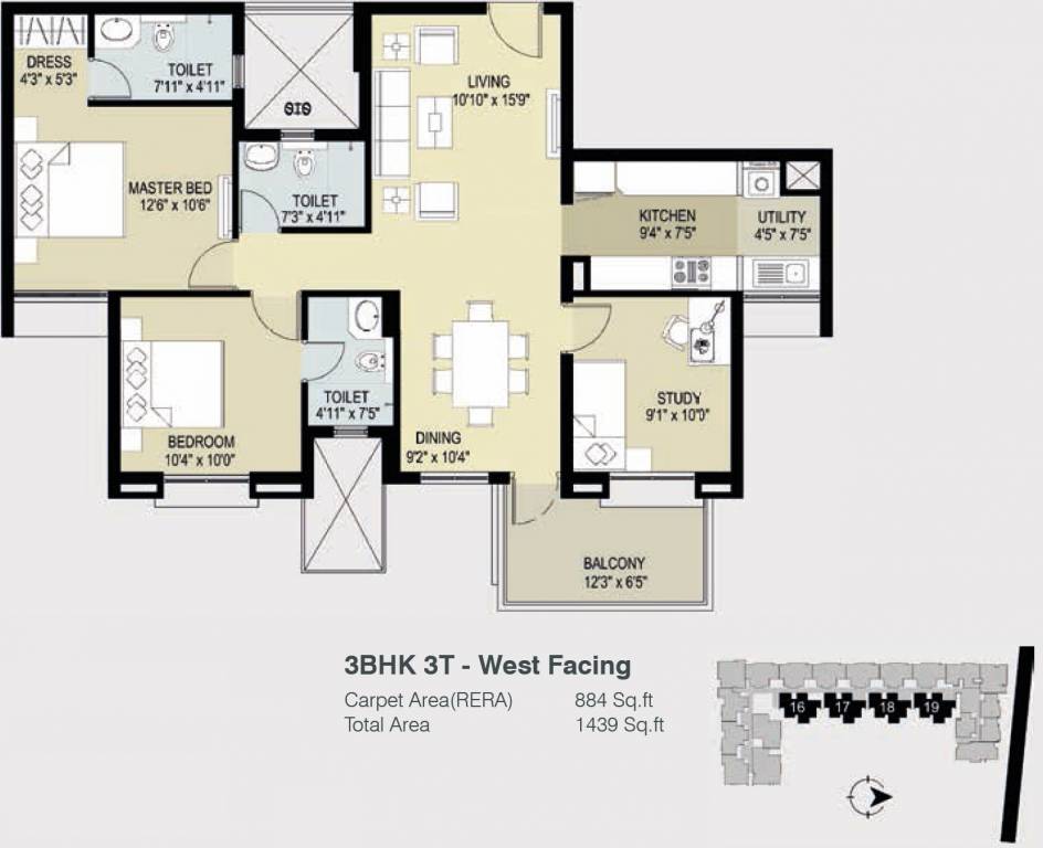 TVS Emerald Light House (3BHK+3T (1,439 sq ft) 1439 sq ft)